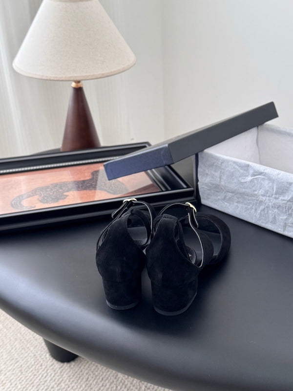 CC 25B Mary Janes 55mm High Heel Black Suede