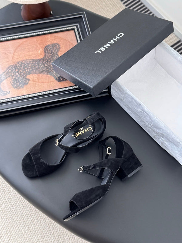 CC 25B Mary Janes 55mm High Heel Black Suede