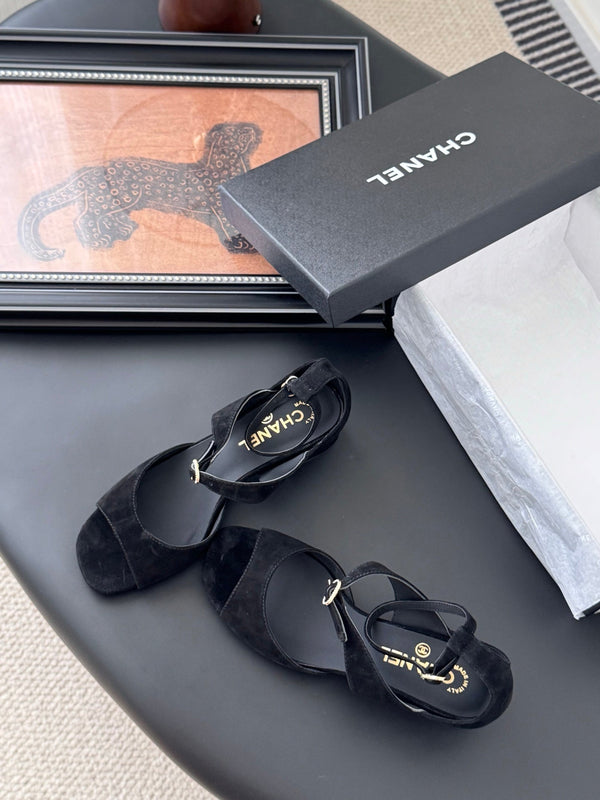 CC 25B Mary Janes 55mm High Heel Black Suede