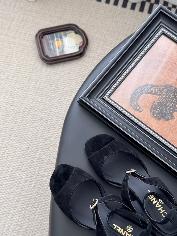 CC 25B Mary Janes 55mm High Heel Black Suede