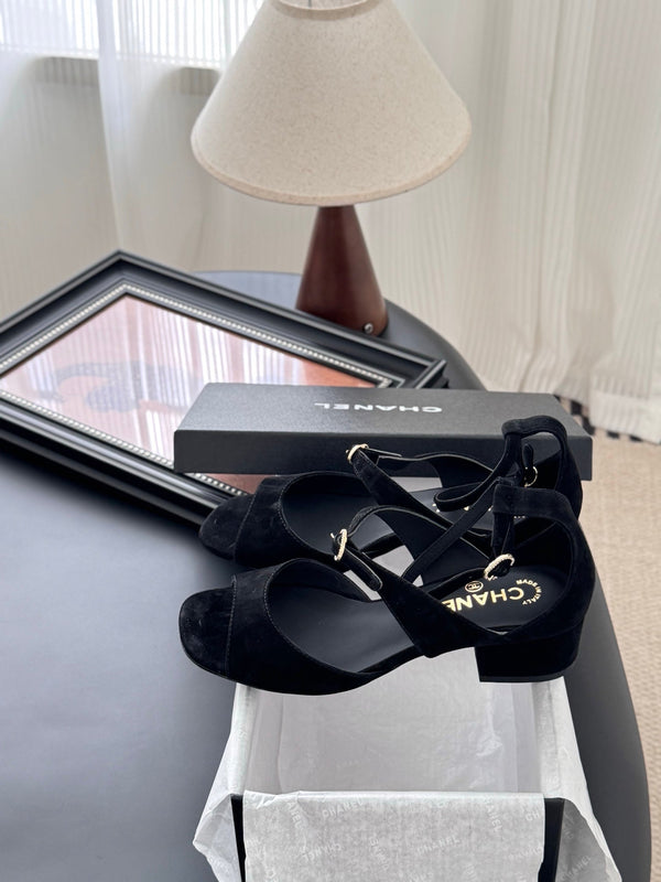 CC 25B Mary Janes 55mm High Heel Black Suede