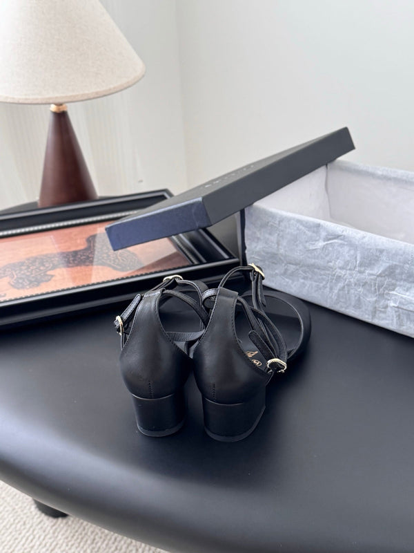 CC 25B Mary Janes 55mm High Heel Black Sheepskin