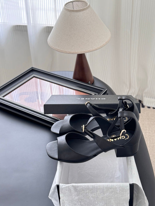 CC 25B Mary Janes 55mm High Heel Black Sheepskin