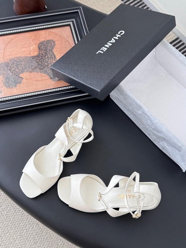 CC 25B Mary Janes 55mm High Heel White Sheepskin