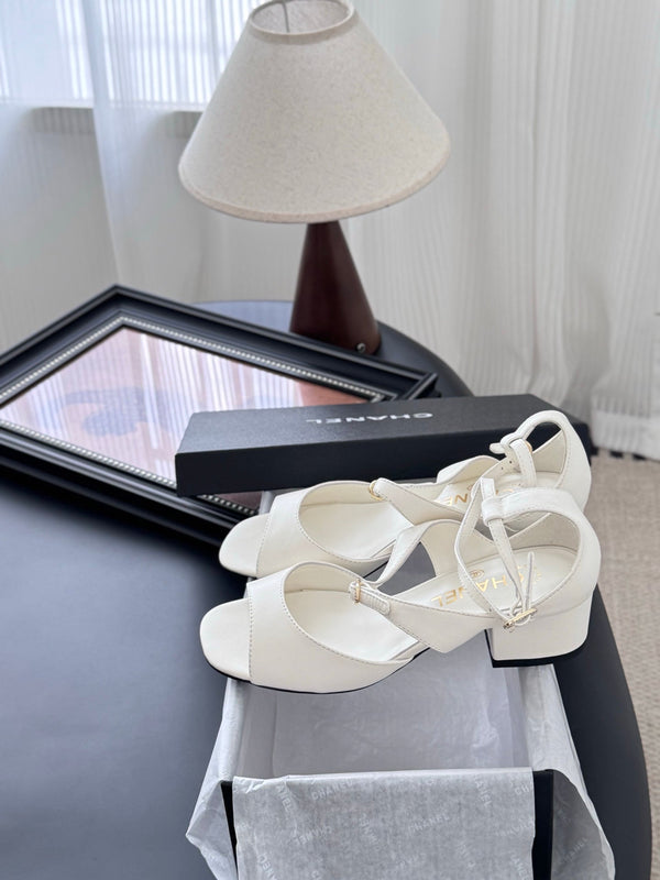 CC 25B Mary Janes 55mm High Heel White Sheepskin