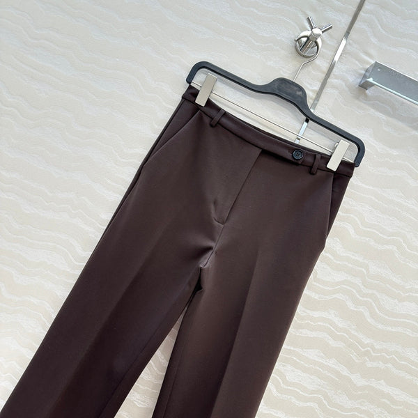 Miumiu Low Waist Trousers Chestnut Cotton
