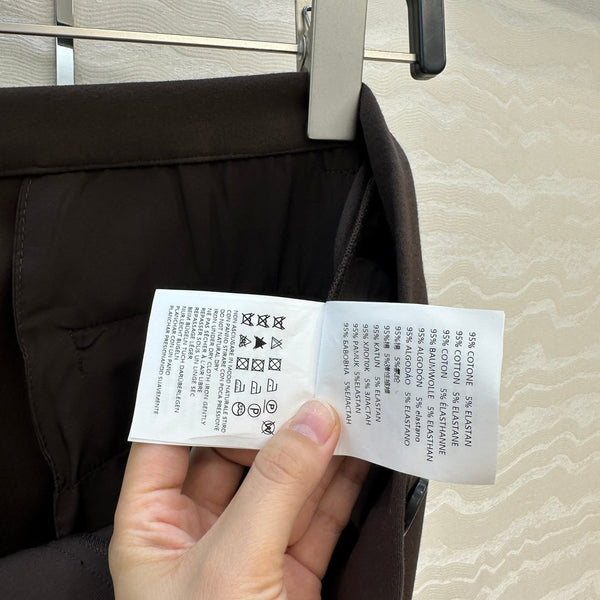 Miumiu Low Waist Trousers Chestnut Cotton