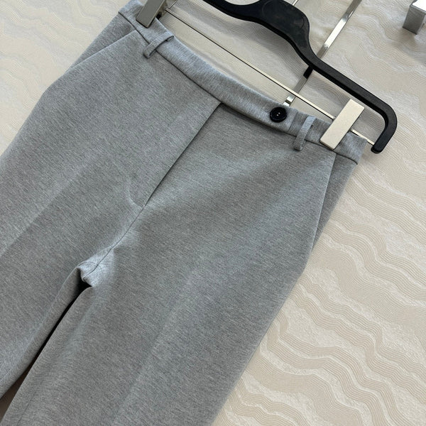 Miumiu Low Waist Trousers Gray Cotton