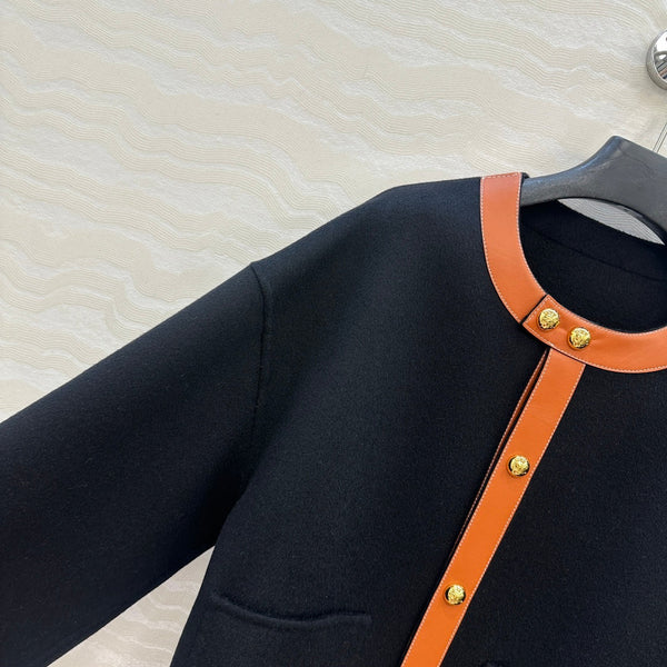 Cappotto in cashmere nero con bottoni dorati CE Arc De Triomphe