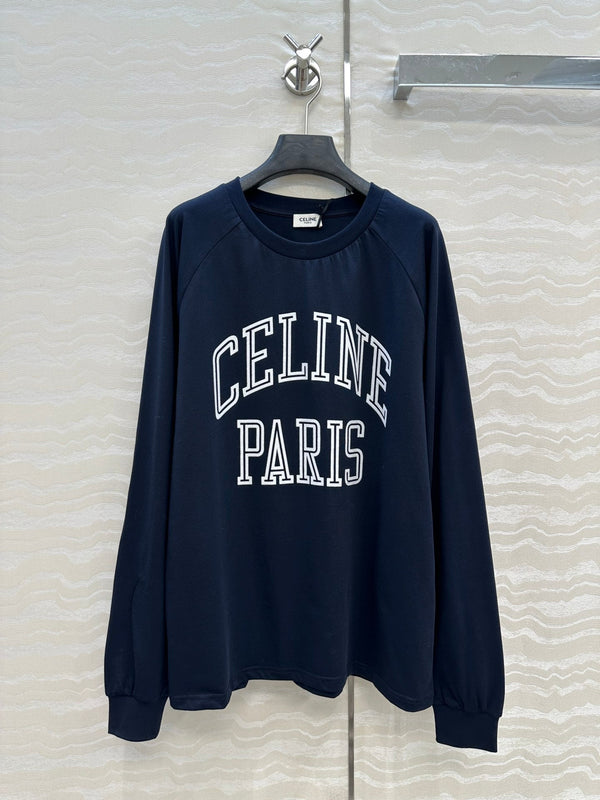 CE Rotating Arch Long-Sleeved T-shirt Blue Cotton