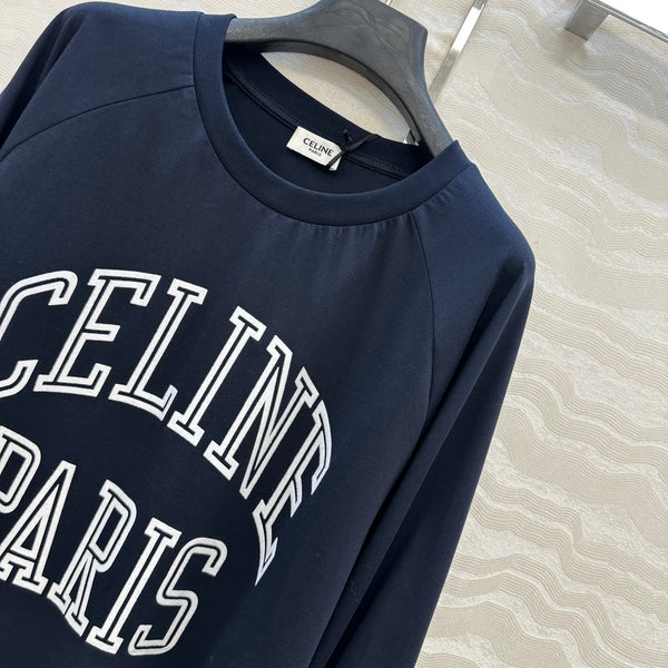 CE Rotating Arch Long-Sleeved T-shirt Blue Cotton