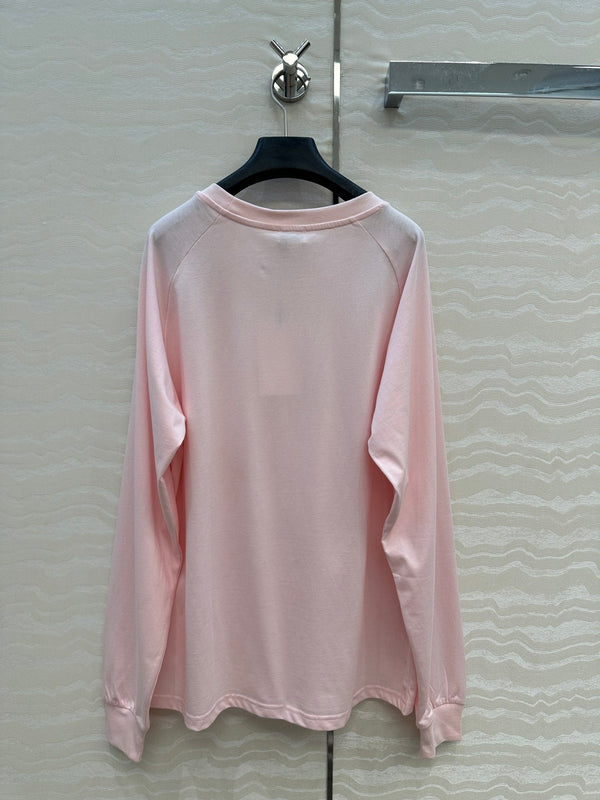 CE Rotating Arch Long-Sleeved T-shirt Pink Cotton