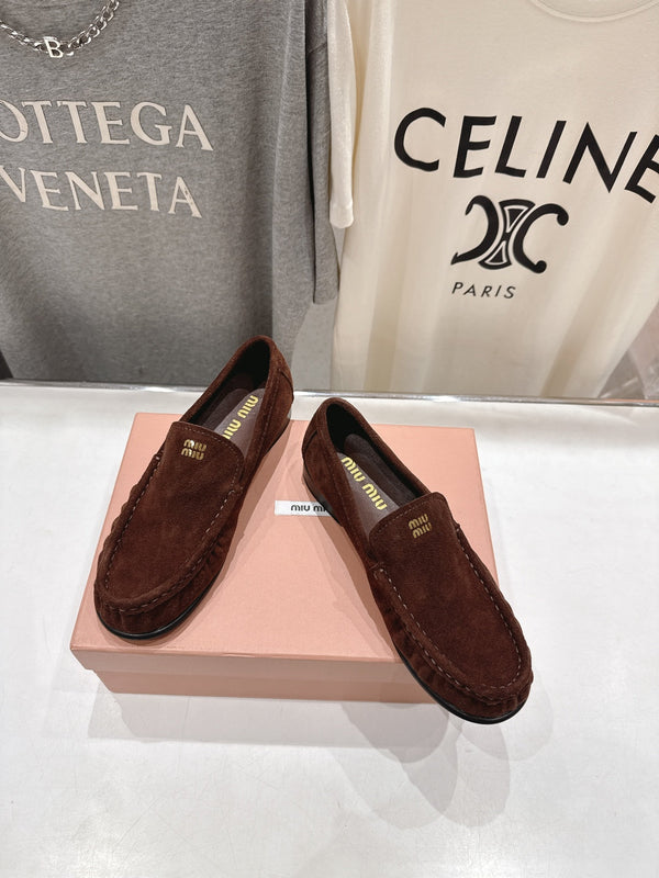 Miumiu 25 Loafer Brown Black Cowhide Suede 175774