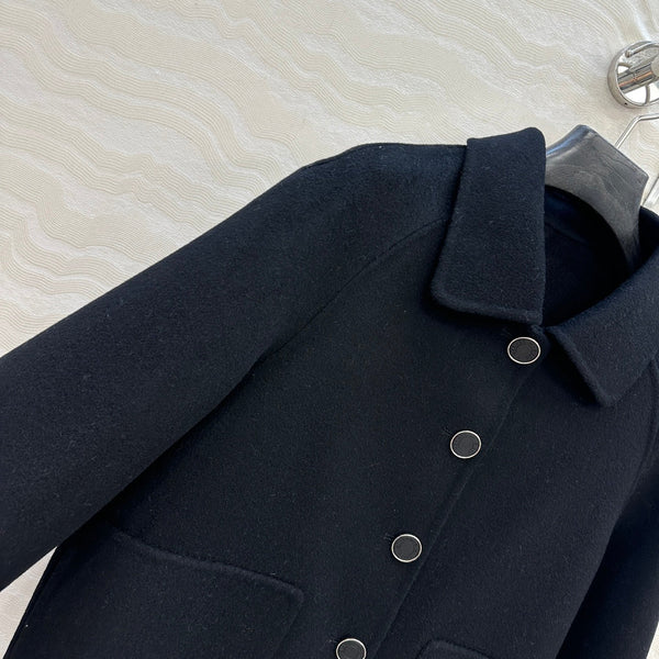 HM Coat Black Wool and Cashmere 304566