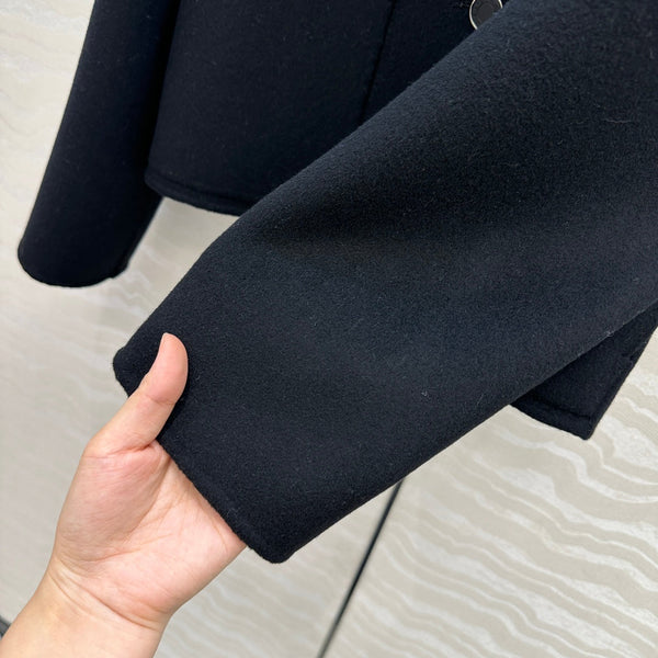 HM Coat Black Wool and Cashmere 304566