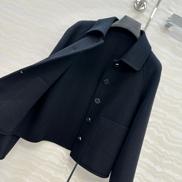 HM Coat Black Wool and Cashmere 304566