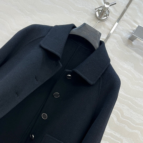 HM Coat Black Wool and Cashmere 304566
