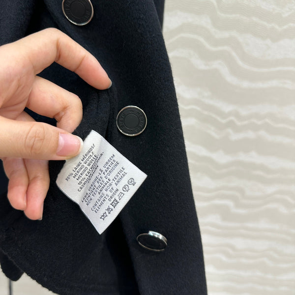 HM Coat Black Wool and Cashmere 304566