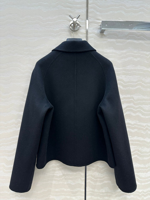 HM Coat Black Wool and Cashmere 304566