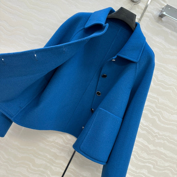 HM Coat Blue Wool and Cashmere 304569