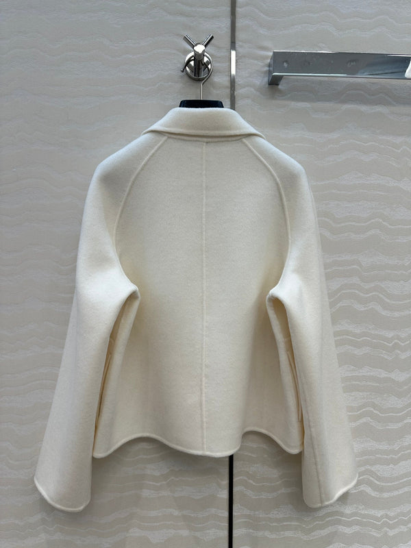 HM Coat White Wool and Cashmere 304571