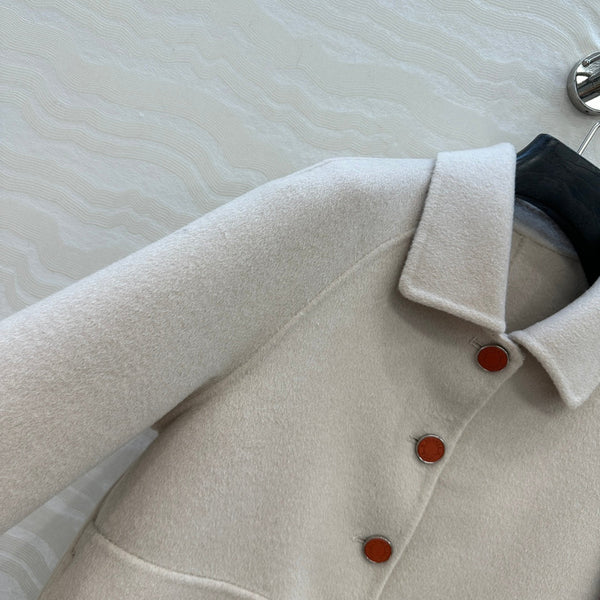 HM Coat Cream Wool and Cashmere 304574