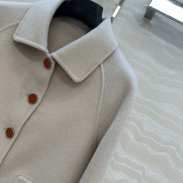 HM Coat Cream Wool and Cashmere 304574