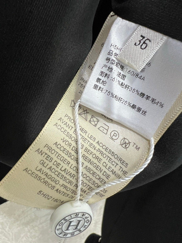 HM Lapel Zipper Jacket Black Viscose 304343