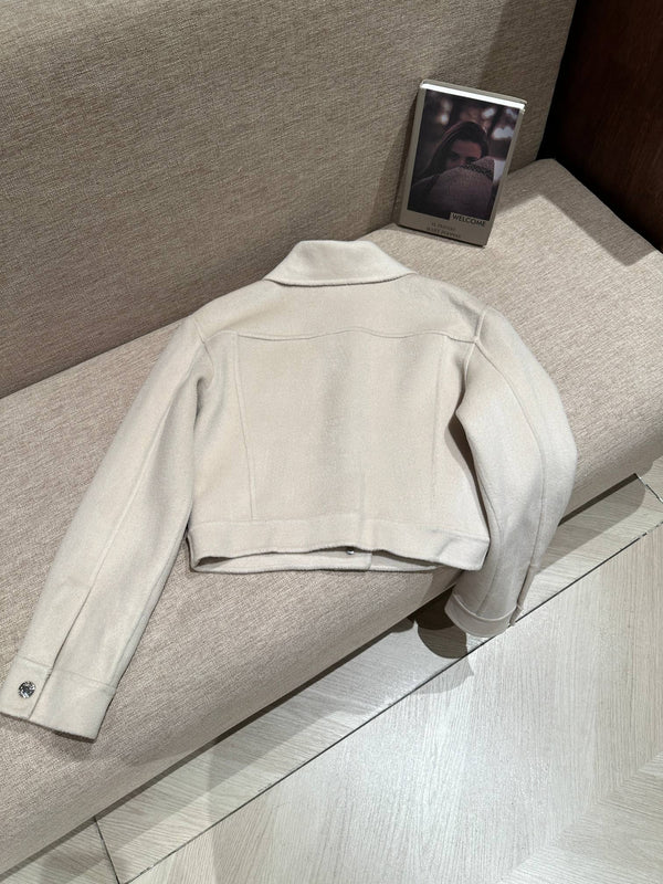 HM 25Ss Coat Off White Wool 304014