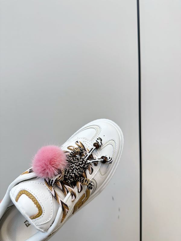 Fendi 25 Match Platform Sneakers White Cowhide 469482