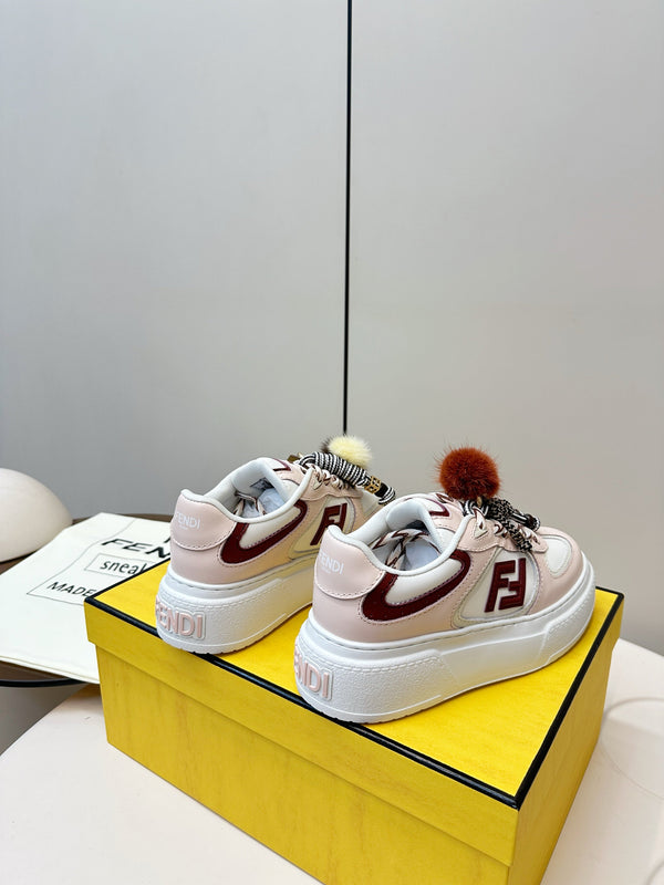 Fendi 25 Match Platform Sneakers Pink Cowhide 469480