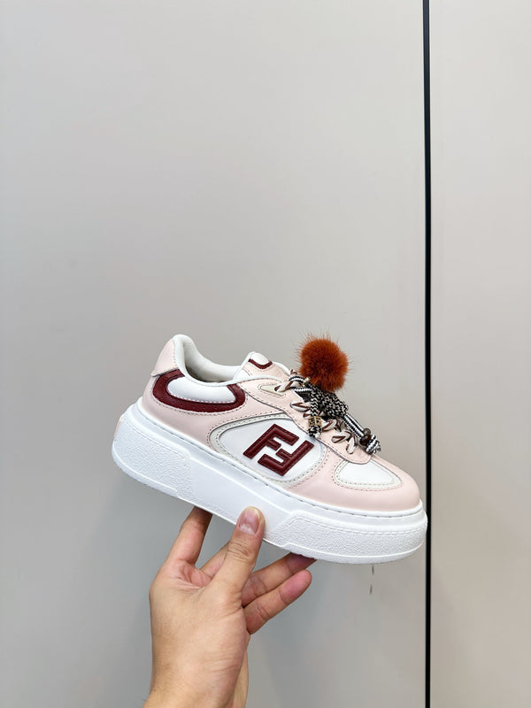 Fendi 25 Match Platform Sneakers Pink Cowhide 469480