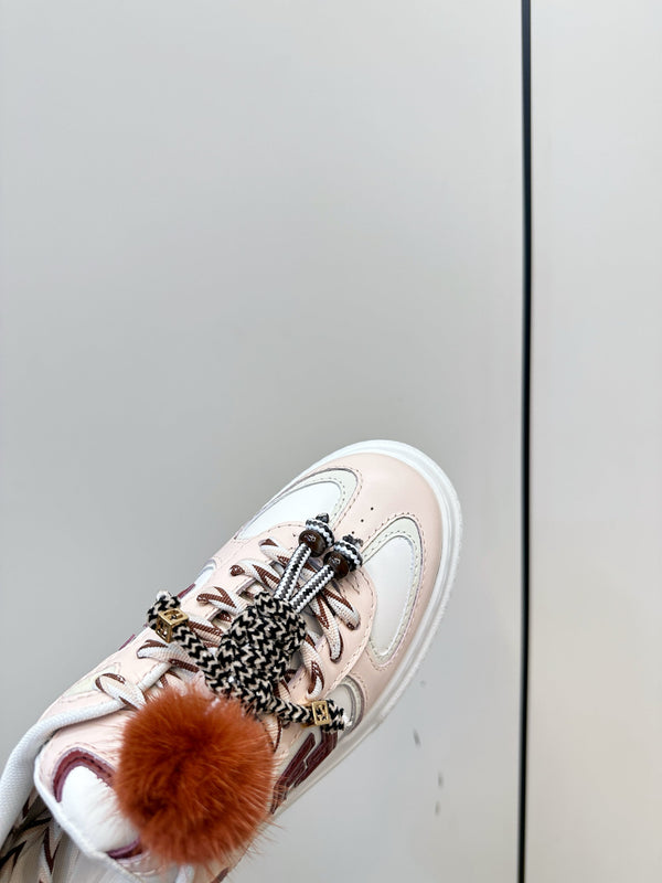 Fendi 25 Match Platform Sneakers Pink Cowhide 469480