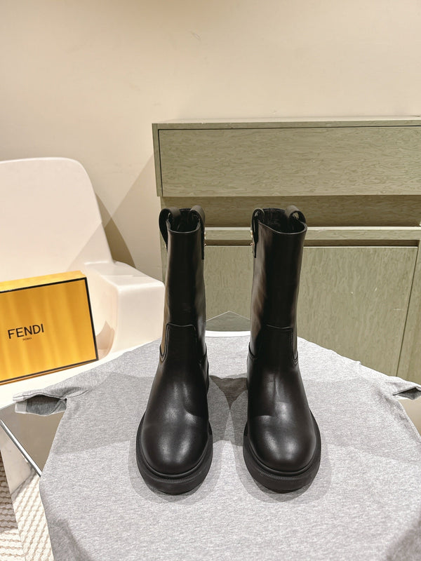 Fendi Ankle Boots Black Cowhide 463742