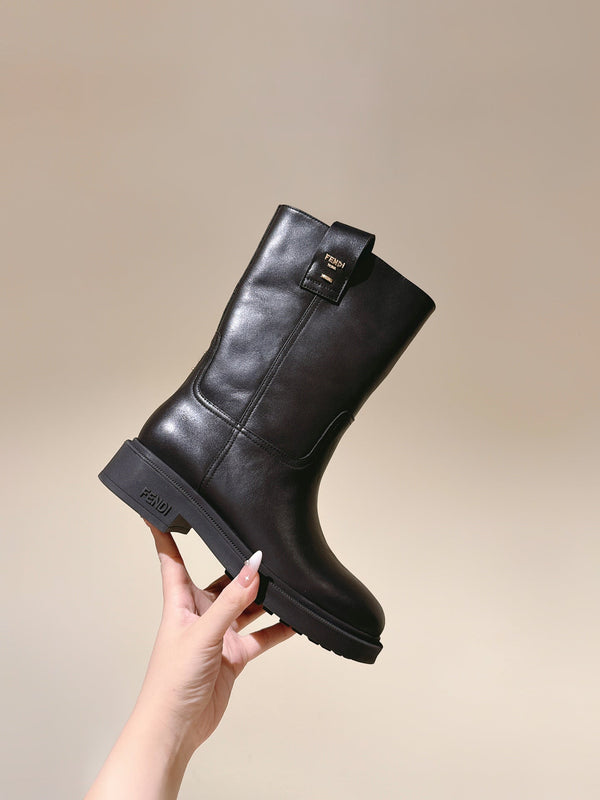 Fendi Ankle Boots Black Cowhide 463742