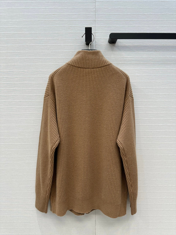 HM 25S Zipped Jacket H Leather Pockets in Brown Cashmere 305010