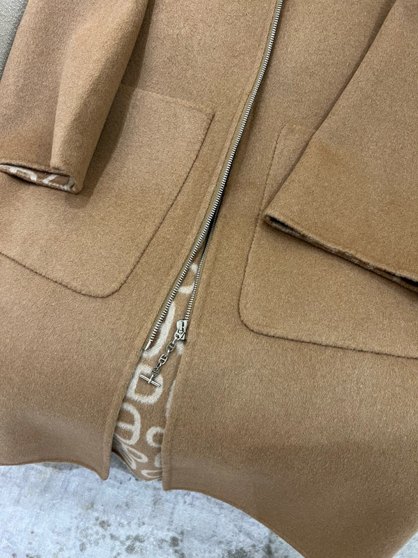 HM 25 Classic Pig-Nose Floral Coat Brown Cashmere 305176