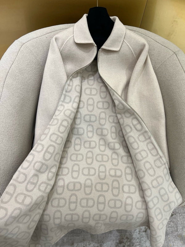 HM 25 Classic Pig-Nose Floral Coat White Cashmere 305175