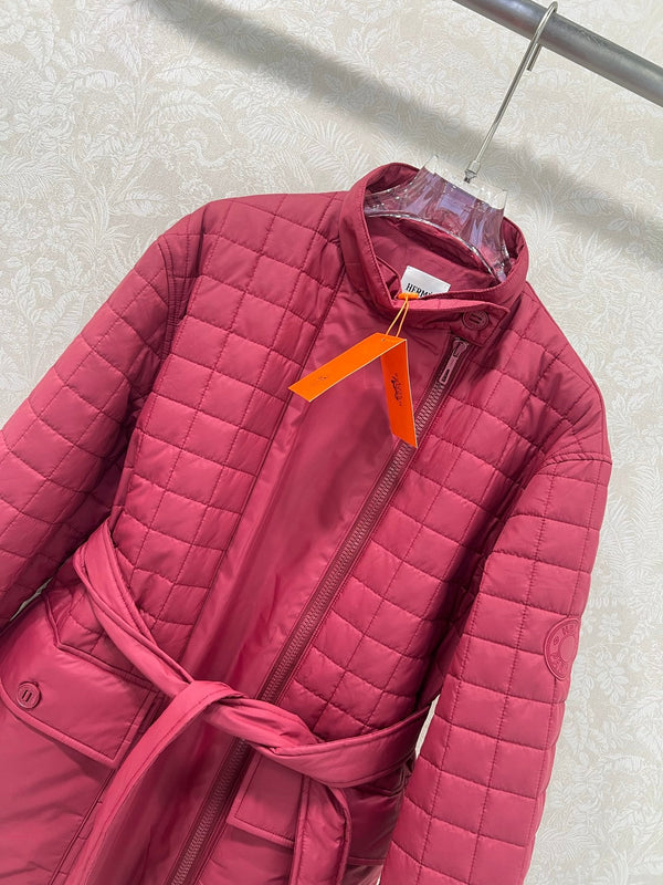 HM 25 Diamond-Guilted Padded Jacket Red Cotton and Polyester 302845