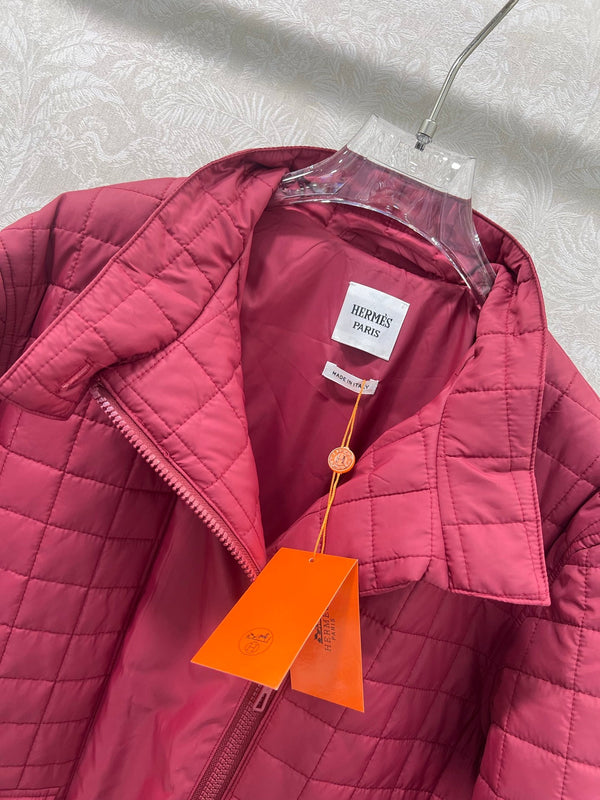 HM 25 Diamond-Guilted Padded Jacket Red Cotton and Polyester 302845