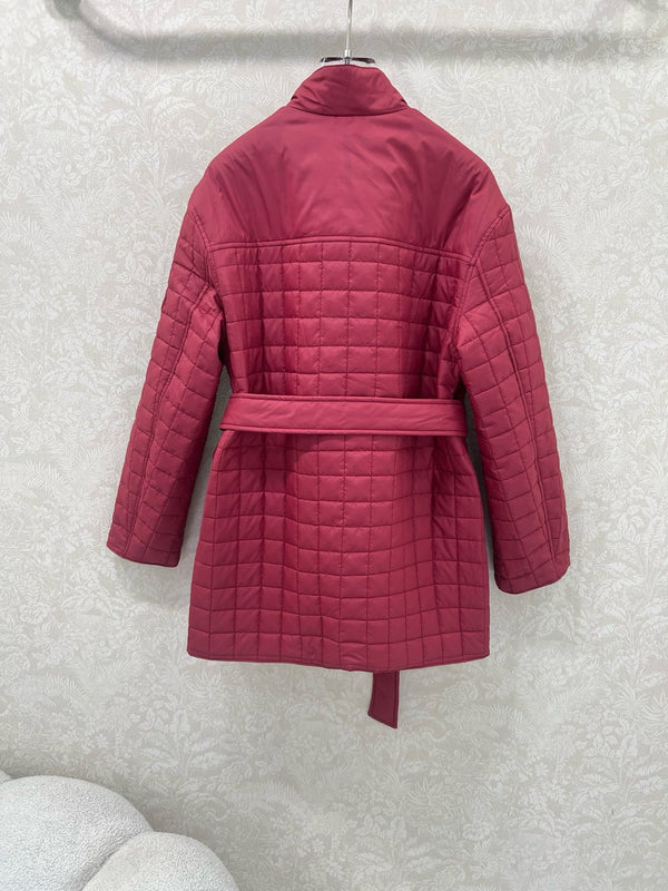 HM 25 Diamond-Guilted Padded Jacket Red Cotton and Polyester 302845