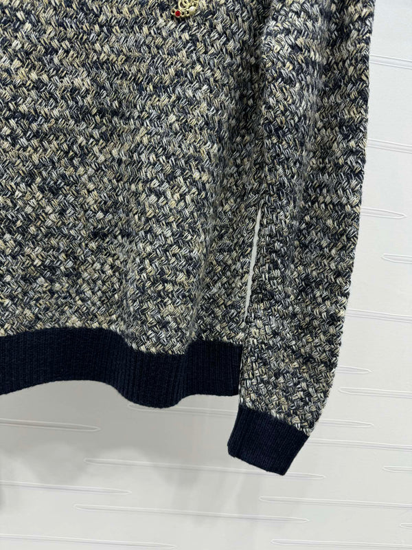 CC 25 Contrast Color Sweater 5 Brooch Gray Wool 305409