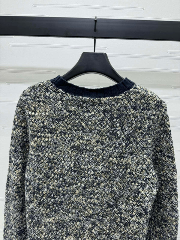 CC 25 Contrast Color Sweater 5 Brooch Gray Wool 305409