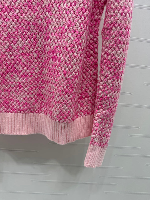 CC 25 Contrast Color Sweater 5 Brooch Pink Wool 305411