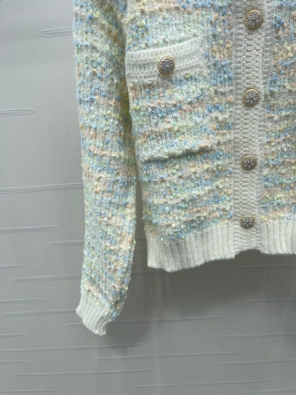 CC 25 Knitted Cardigan Button Blue Wool 305392