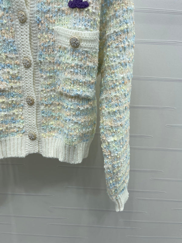 CC 25 Knitted Cardigan Button Blue Wool 305392