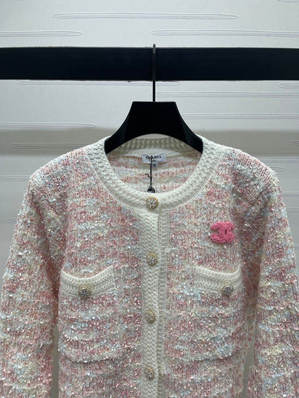 CC 25 Knitted Cardigan Button Pink Wool 305391