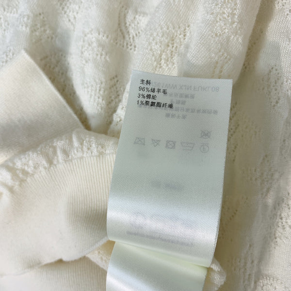 LV 25 Top in jacquard con ritaglio in lana di pecora bianca 305585