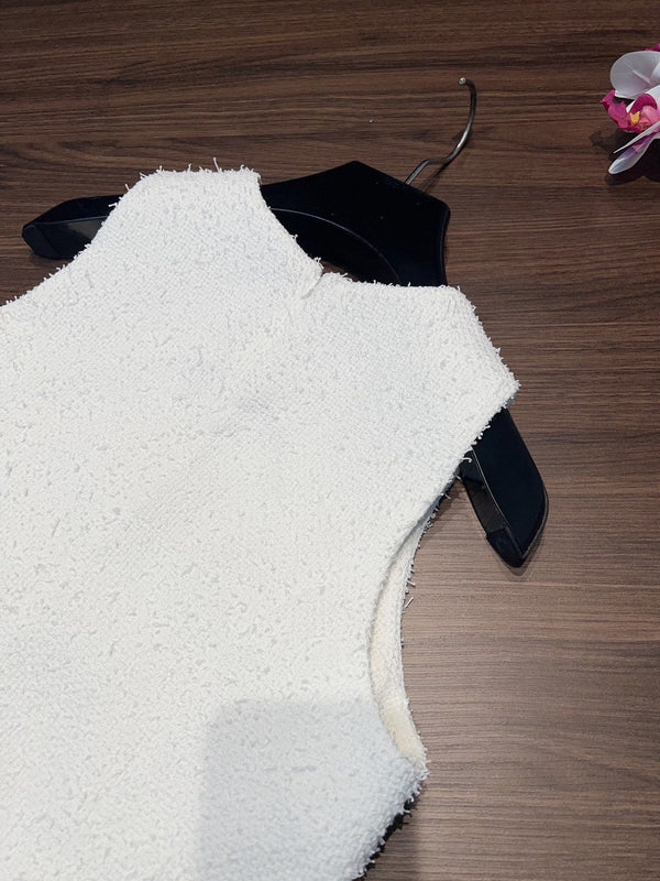 CC 25 Vest Dress White Cotton 305852