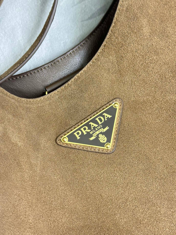 Pra Cleo 1BC181 Nubuck Bag 40cm Brown Suede 267549